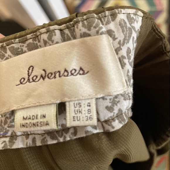 Anthro Green and Gold Slacks - Picture 5 of 5